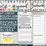 Literature Circle Roles Job | CREATOR | Editable in Google