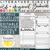 Literature Circle Roles Job | QUESTIONER | Editable in Goo