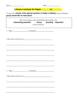 Literature Circle Sheets/Activities by Addison | TpT