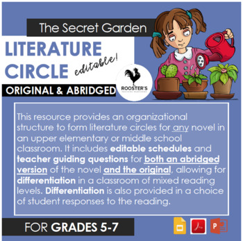Preview of Literature Circle for The Secret Garden - both orig. & abridged {Digital & PDF}