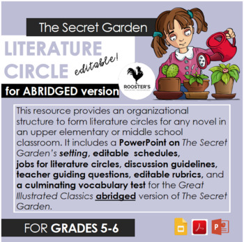 Preview of Literature Circle for The Secret Garden - abridged version {Digital & PDF}