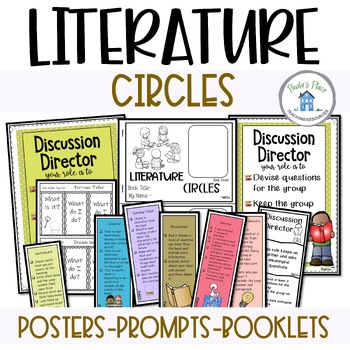 Preview of Literature Circles Book Clubs Posters Bookmarks and Templates