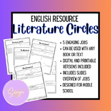 Literature Circles - Digital and Printable Job Worksheets 