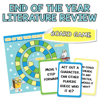 Preview of Literature Circles End of the Year Book Revision Board Game