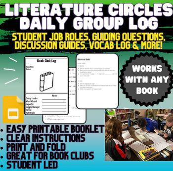 Preview of Literature Circles: Roles, Guiding Questions, Daily Vocabulary Log, and More!