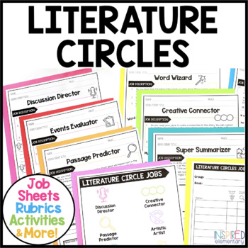 Preview of Literature Circles Roles Job Sheets Rubrics and More!