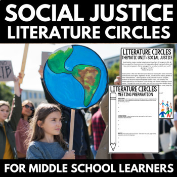 Preview of Literature Circles Unit - Middle School Social Justice - Literature Circle Roles