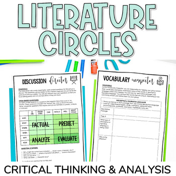 Preview of Literature Circles for Analysis & Comprehension | Book Clubs Printable & Digital