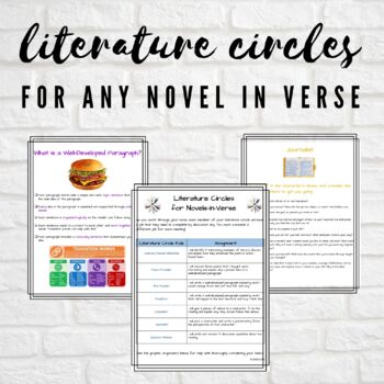 Preview of Literature Circles for Verse Novels