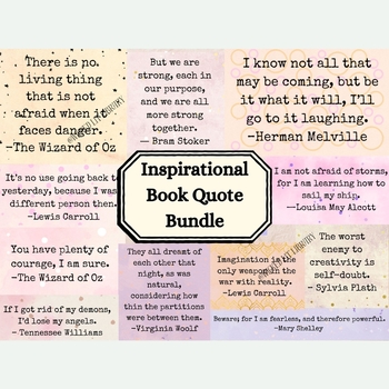 Preview of Literature Ephemera Quotes - Journal Supplies, Printable Planner Accessory
