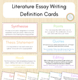 Literature Essay Writing Definition Cards