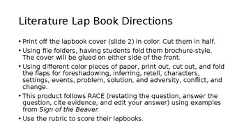 Preview of Literature Lapbook