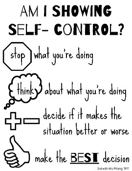 Self Control Classroom Motivational School NEW POSTER 