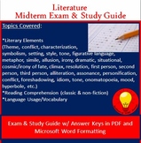 Literature Midterm Exam & Study Guide Bundle