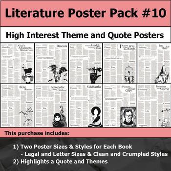 Preview of Literature Poster Bundle #10 - High Interest and Engaging Theme & Quote Posters