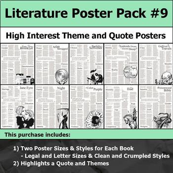 Preview of Literature Poster Bundle #9 - High Interest and Engaging Theme and Quote Posters