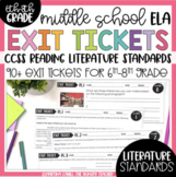 Literature Reading Exit Tickets for Formative Assessment o
