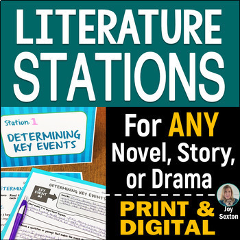 Preview of Literature STATIONS - for ANY Novel, Drama, or Story - Print & DIGITAL