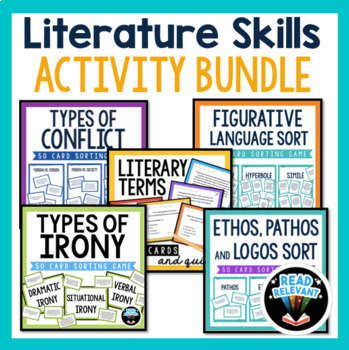Preview of ELA Activities & Skills Games: Figurative Language, Conflict, Irony, Lit Terms