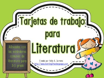 Preview of Literature Response Task Cards in Spanish ( Common Core Aligned )