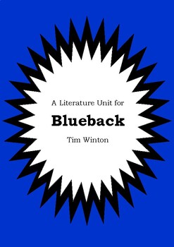 Preview of Literature Unit for Blueback by Tim Winton - Novel Study - Reading Comprehension