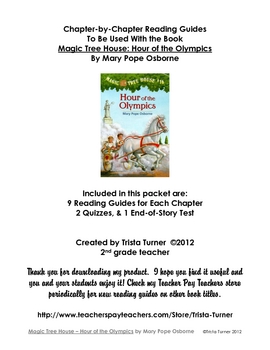 Preview of Literature Unit for Magic Tree House: Hour of the Olympics