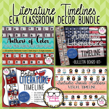 Preview of Literature Visual Timelines ELA Classroom Decor Bundle