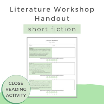 Preview of Literature Workshop Handout: Short Fiction | Free Download