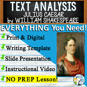 Preview of Julius Caesar - Text Based Evidence - Text Analysis Essay Writing Prompt Lesson