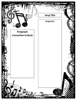 Preview of Literature and Song Analysis Comparison Graphic Organizer