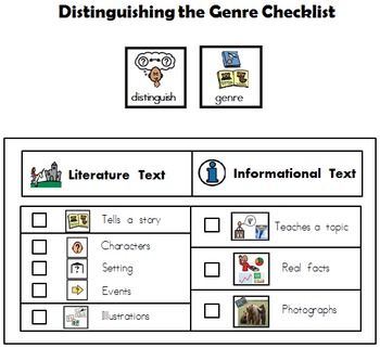 Preview of Literature or Informational RL 1.5 (SET #1) Modified for Special Education/ELL
