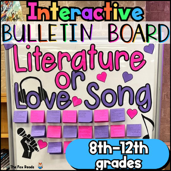 Preview of Library & Poetry Interactive Bulletin Board-Middle & High School Valentine's Day