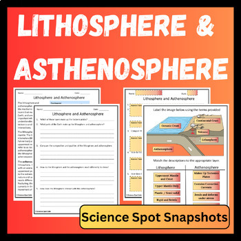 Preview of Lithosphere and Asthenosphere Reading Comprehension - Print and Digital Resource