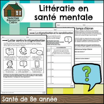 Preview of Littératie en santé mentale (Grade 8 FRENCH Ontario Health)