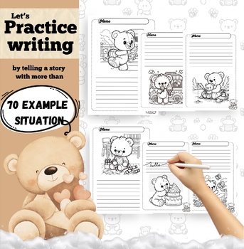 Preview of Little Bear Writing worksheet 70 Image -Inspiring Scenes for Young Storytellers
