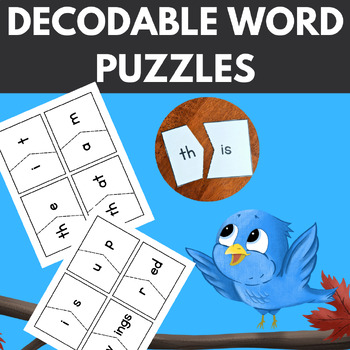 Preview of Little Bird's Decodable Words Puzzle Cards