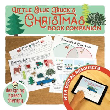 Preview of Little Blue Truck Christmas Book Companion with Boom Cards!