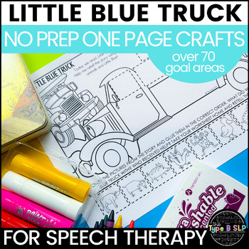 Preview of Little Blue Truck: One Page Book Craft for Speech Therapy