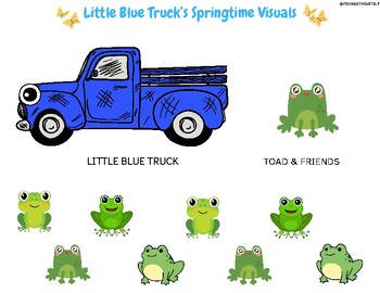 Preview of Little Blue Truck Springtime Visuals and Book Companion Activity Speech Therapy