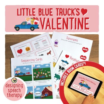 Preview of Little Blue Truck's Valentine Book Companion with Boom Cards