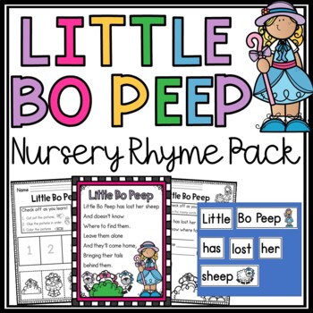 Preview of Little Bo Peep Nursery Rhyme Activities | Literacy Center | Nursery Rhymes