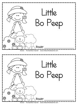 Little Bo Peep Nursery Rhyme Emergent Reader & Class Poster | TpT