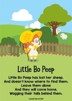 Little Bo Peep Nursery Rhyme Worksheets and Activities by Lavinia Pop