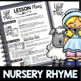 Little Bo Peep Nursery Rhymes - Kindergarten Unit with Sub Plans