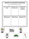 Little Bo Peep themed Answer the Question printable game. 