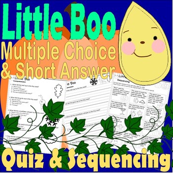 Preview of Little Boo Halloween Fall Reading Comprehension Quiz Tests Story Sequencing