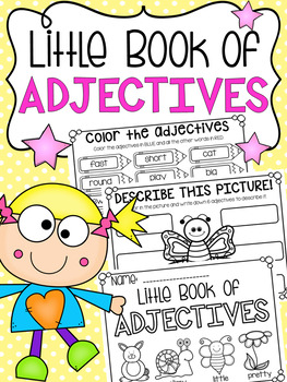 Preview of Little Book of Adjectives - Half Page Printable Worksheet Booklet