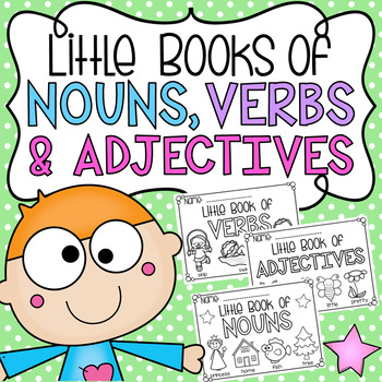 Preview of Little Book of Nouns, Verbs and Adjectives - Half Page Booklets Bundle