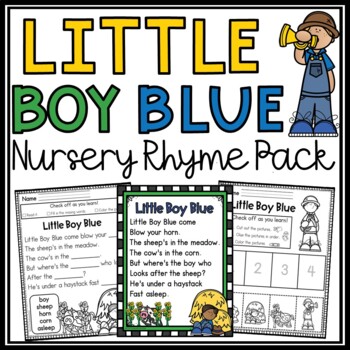Preview of Little Boy Blue Nursery Rhyme Activities | Literacy Center | Nursery Rhymes