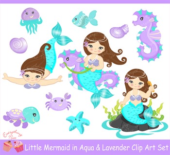Little Mermaid Clip Art Worksheets Teachers Pay Teachers